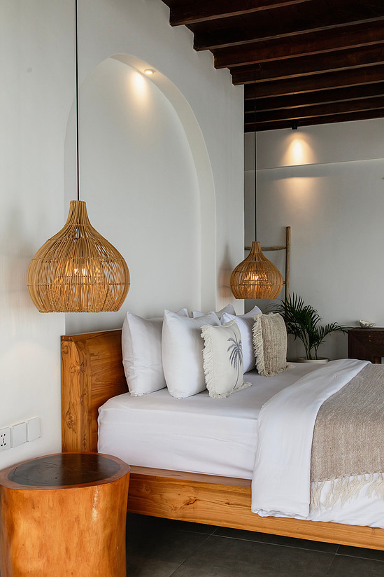 Lodge interior, brass and timber detail